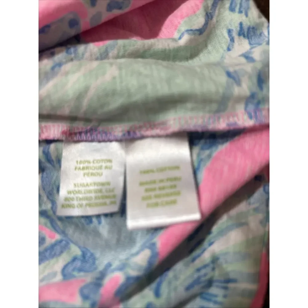 Lilly Pulitzer Girl’s Sleeveless Dress Size M (6-7) Pink Blue Seashells
